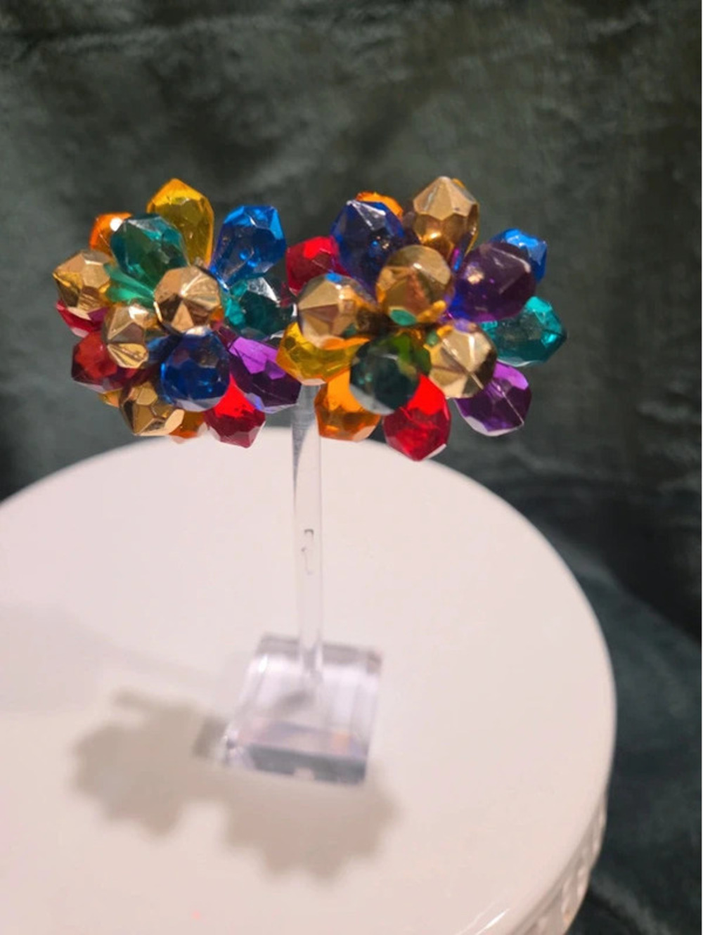 Vintage clip-on cluster earrings